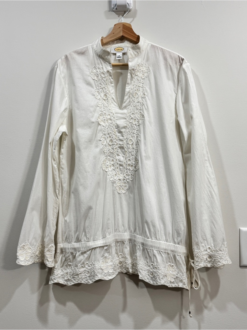 Talbots White Embroidered Boho Tunic Top – Size M